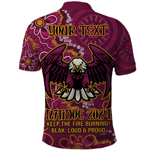 Personalised Sea Eagles NAIDOC Week 2024 Polo Shirt Aboriginal Fire Burning Sparks