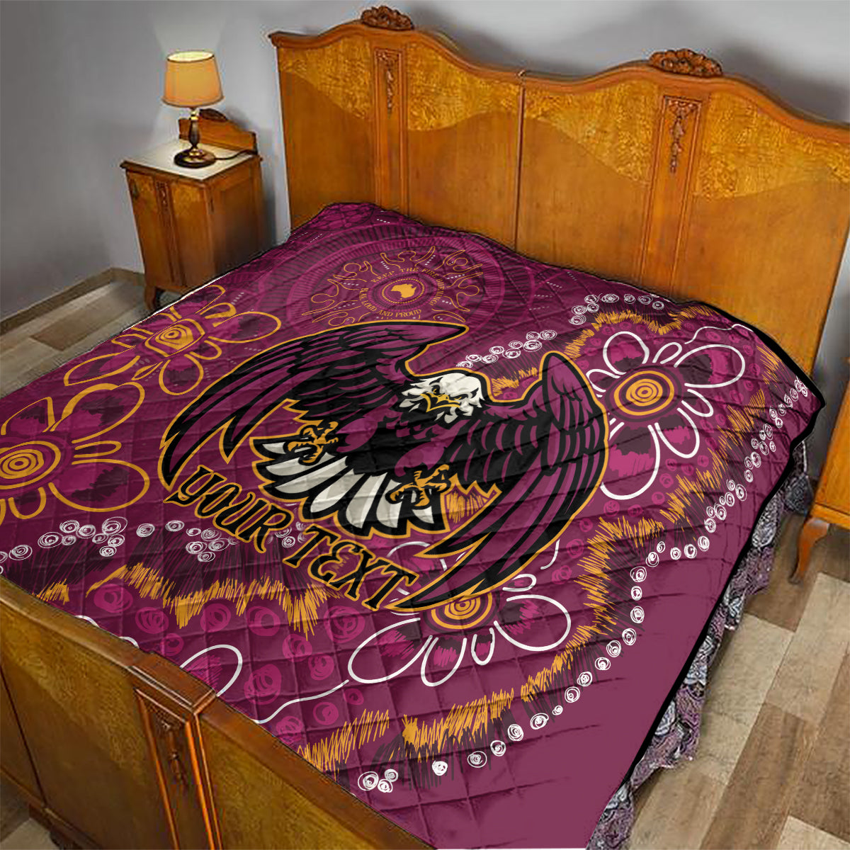 Personalised Sea Eagles NAIDOC Week 2024 Quilt Aboriginal Fire Burning Sparks