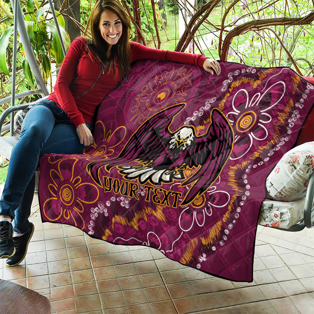 Personalised Sea Eagles NAIDOC Week 2024 Quilt Aboriginal Fire Burning Sparks