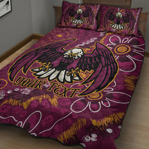 Personalised Sea Eagles NAIDOC Week 2024 Quilt Bed Set Aboriginal Fire Burning Sparks