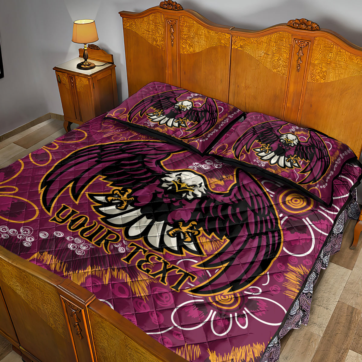 Personalised Sea Eagles NAIDOC Week 2024 Quilt Bed Set Aboriginal Fire Burning Sparks