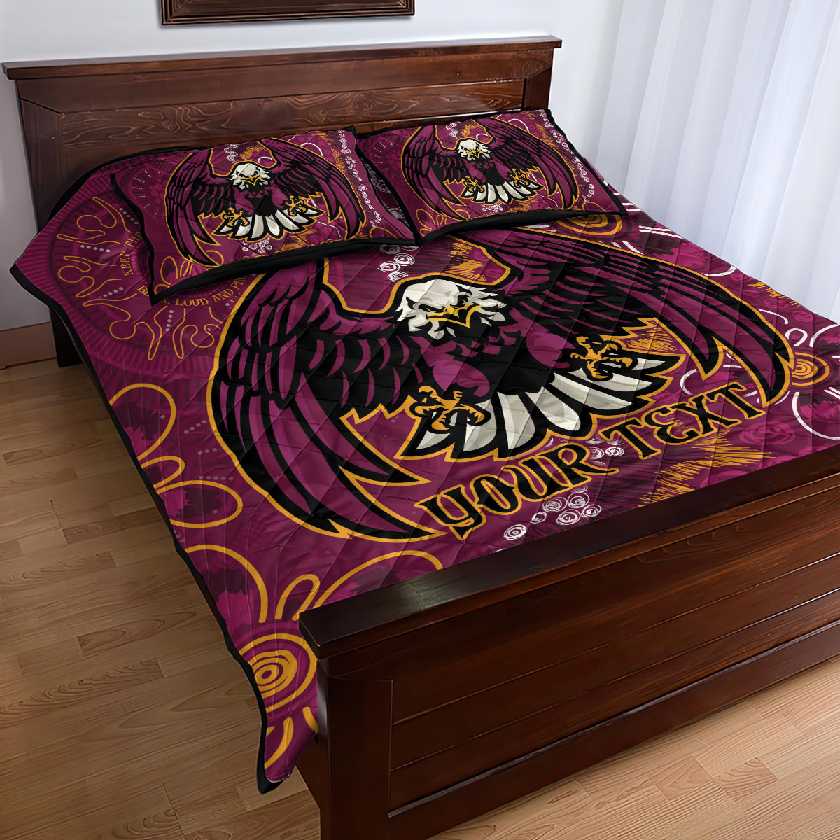 Personalised Sea Eagles NAIDOC Week 2024 Quilt Bed Set Aboriginal Fire Burning Sparks