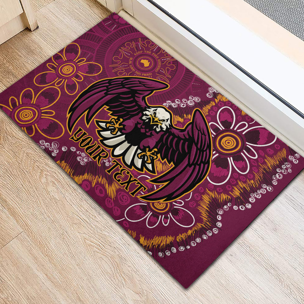 Personalised Sea Eagles NAIDOC Week 2024 Rubber Doormat Aboriginal Fire Burning Sparks