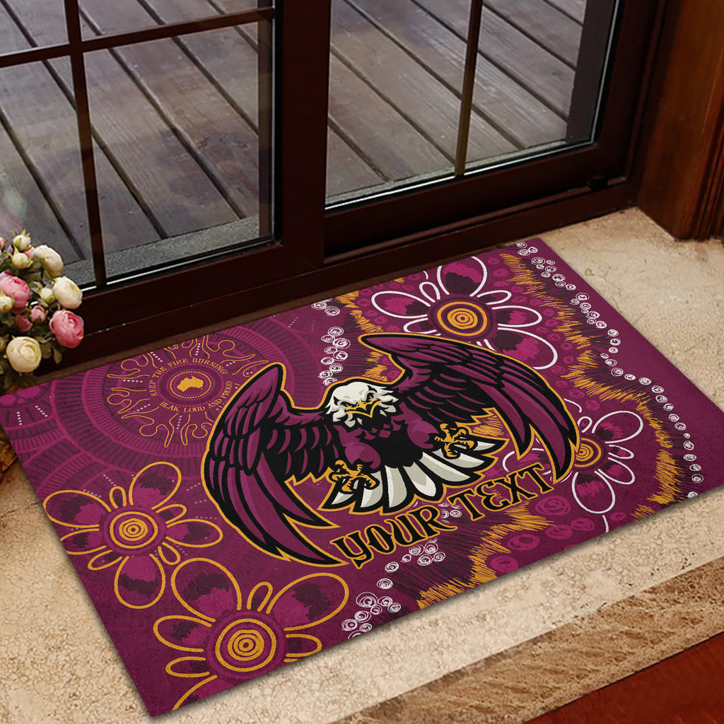 Personalised Sea Eagles NAIDOC Week 2024 Rubber Doormat Aboriginal Fire Burning Sparks