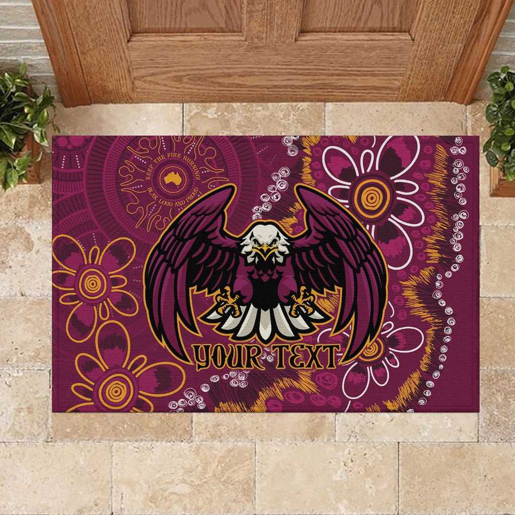 Personalised Sea Eagles NAIDOC Week 2024 Rubber Doormat Aboriginal Fire Burning Sparks