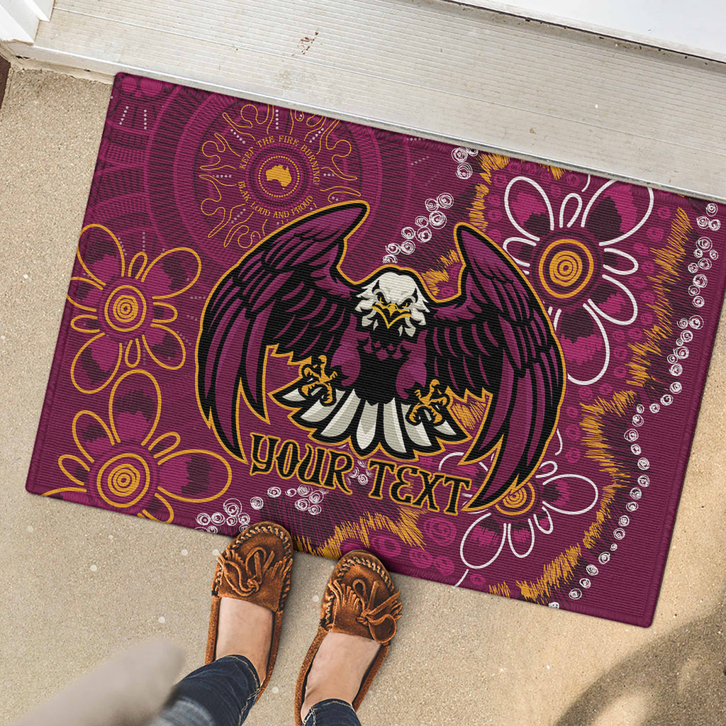 Personalised Sea Eagles NAIDOC Week 2024 Rubber Doormat Aboriginal Fire Burning Sparks