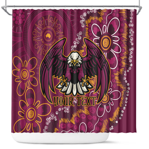 Personalised Sea Eagles NAIDOC Week 2024 Shower Curtain Aboriginal Fire Burning Sparks