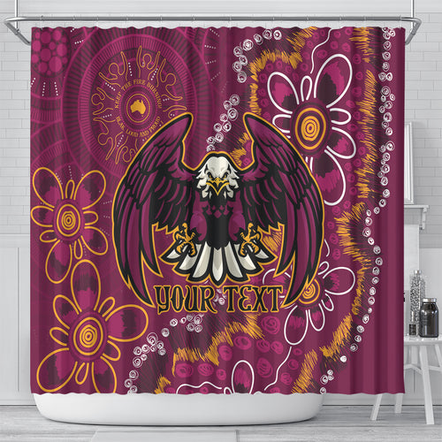Personalised Sea Eagles NAIDOC Week 2024 Shower Curtain Aboriginal Fire Burning Sparks