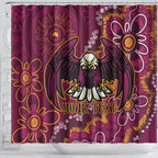Personalised Sea Eagles NAIDOC Week 2024 Shower Curtain Aboriginal Fire Burning Sparks