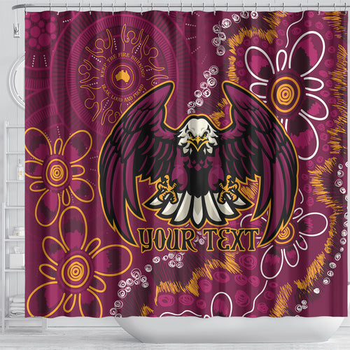 Personalised Sea Eagles NAIDOC Week 2024 Shower Curtain Aboriginal Fire Burning Sparks