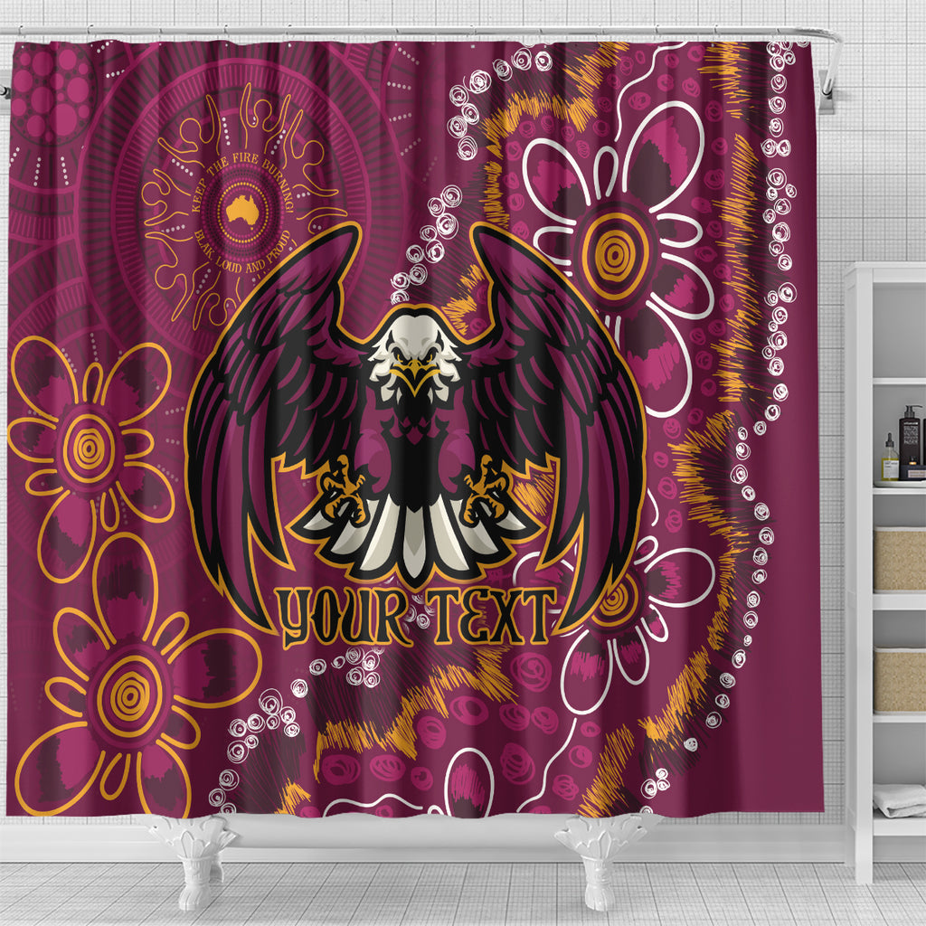Personalised Sea Eagles NAIDOC Week 2024 Shower Curtain Aboriginal Fire Burning Sparks