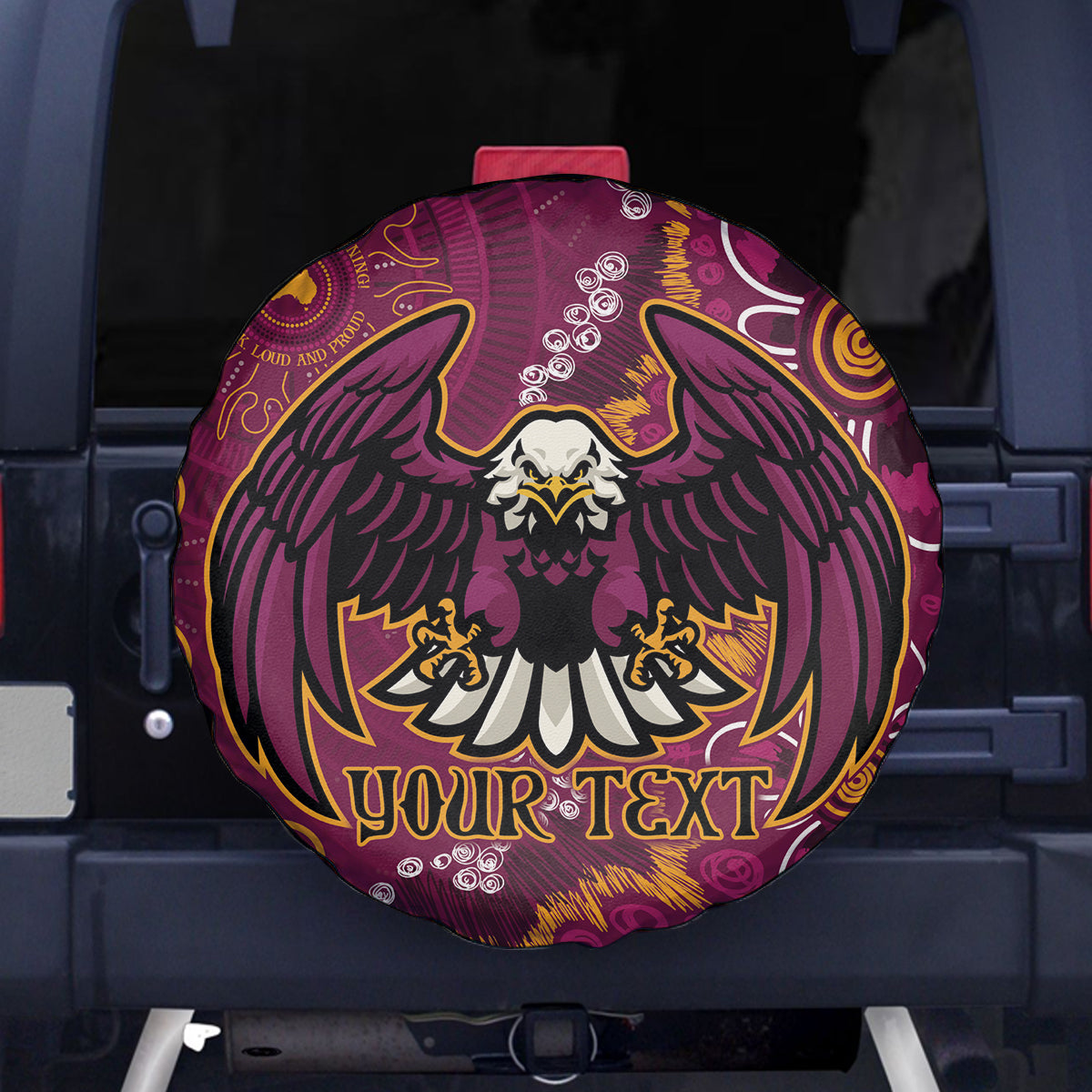 Personalised Sea Eagles NAIDOC Week 2024 Spare Tire Cover Aboriginal Fire Burning Sparks