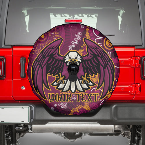 Personalised Sea Eagles NAIDOC Week 2024 Spare Tire Cover Aboriginal Fire Burning Sparks