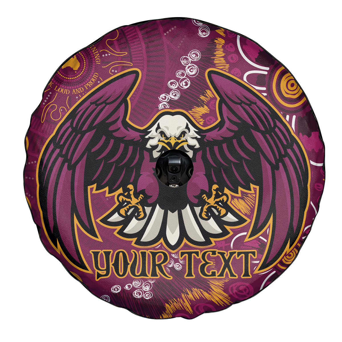 Personalised Sea Eagles NAIDOC Week 2024 Spare Tire Cover Aboriginal Fire Burning Sparks