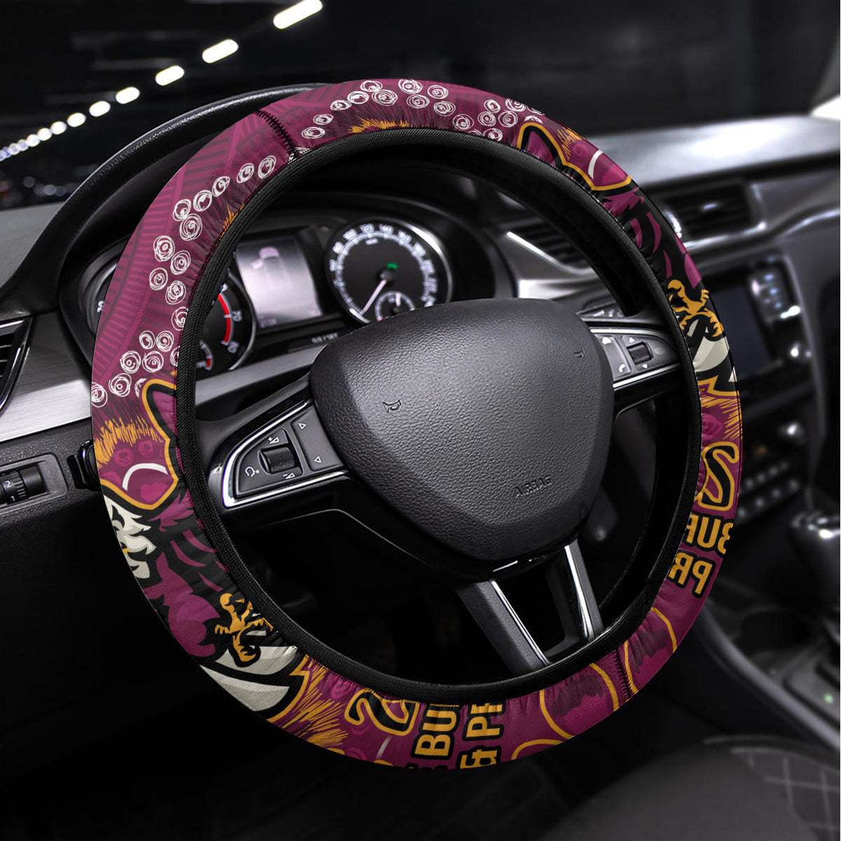 Sea Eagles NAIDOC Week 2024 Steering Wheel Cover Aboriginal Fire Burning Sparks
