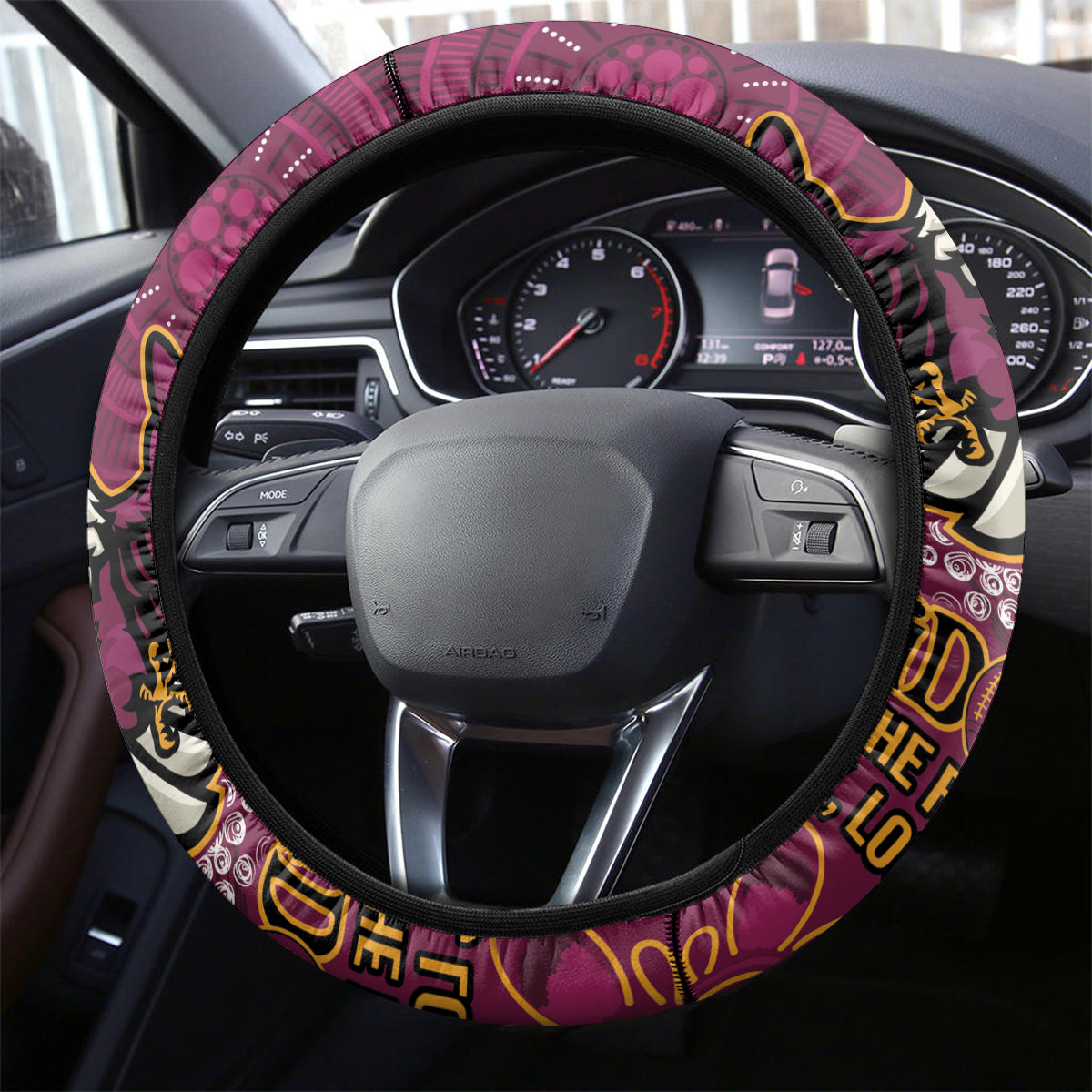Sea Eagles NAIDOC Week 2024 Steering Wheel Cover Aboriginal Fire Burning Sparks
