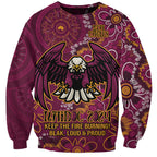 Personalised Sea Eagles NAIDOC Week 2024 Sweatshirt Aboriginal Fire Burning Sparks
