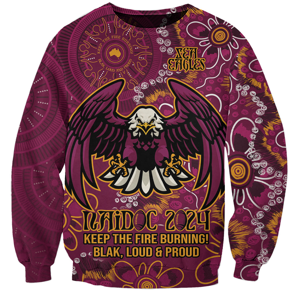 Personalised Sea Eagles NAIDOC Week 2024 Sweatshirt Aboriginal Fire Burning Sparks