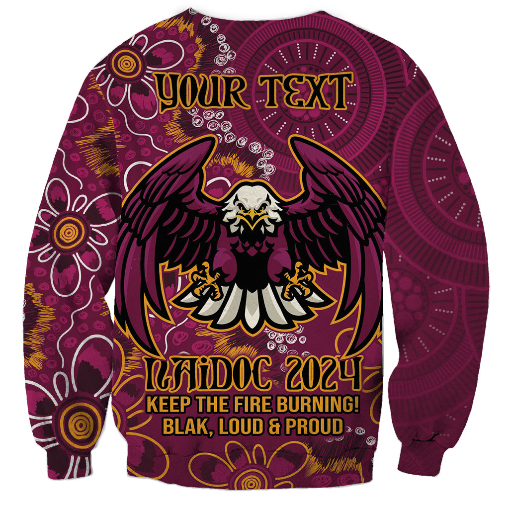 Personalised Sea Eagles NAIDOC Week 2024 Sweatshirt Aboriginal Fire Burning Sparks