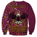 Personalised Sea Eagles NAIDOC Week 2024 Sweatshirt Aboriginal Fire Burning Sparks