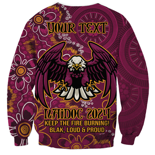 Personalised Sea Eagles NAIDOC Week 2024 Sweatshirt Aboriginal Fire Burning Sparks