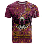 Personalised Sea Eagles NAIDOC Week 2024 T Shirt Aboriginal Fire Burning Sparks