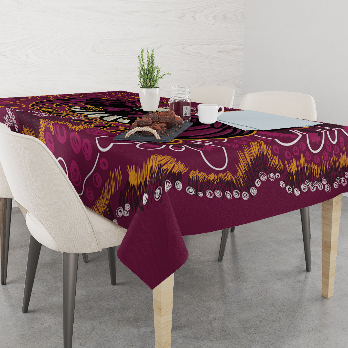 Personalised Sea Eagles NAIDOC Week 2024 Tablecloth Aboriginal Fire Burning Sparks