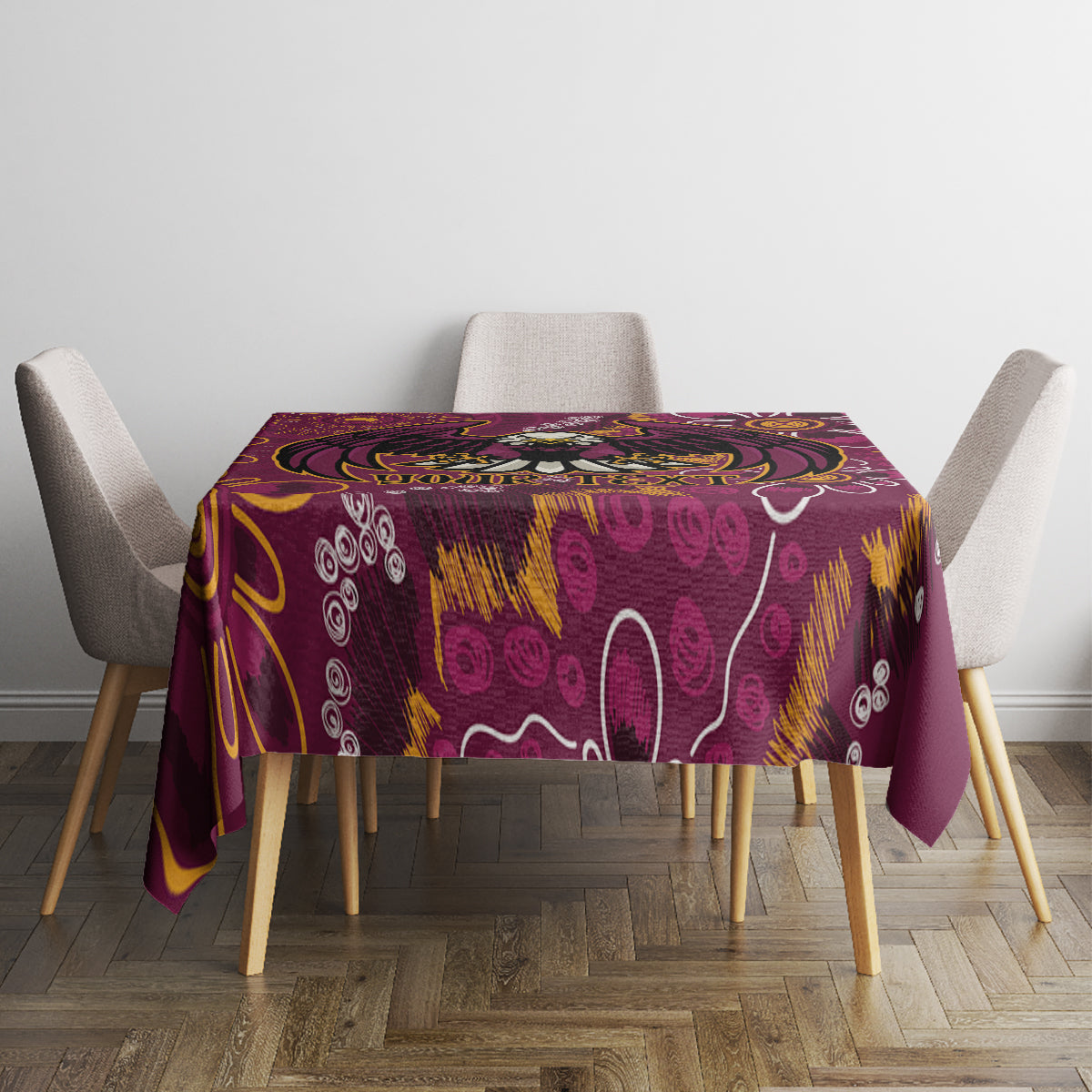 Personalised Sea Eagles NAIDOC Week 2024 Tablecloth Aboriginal Fire Burning Sparks