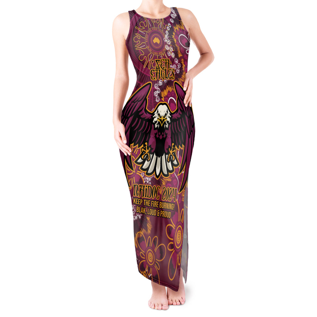 Personalised Sea Eagles NAIDOC Week 2024 Tank Maxi Dress Aboriginal Fire Burning Sparks