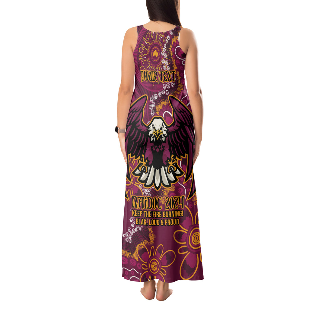 Personalised Sea Eagles NAIDOC Week 2024 Tank Maxi Dress Aboriginal Fire Burning Sparks