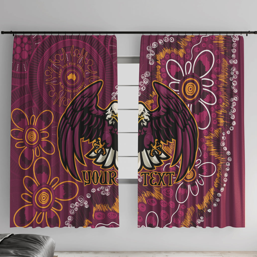 Personalised Sea Eagles NAIDOC Week 2024 Window Curtain Aboriginal Fire Burning Sparks