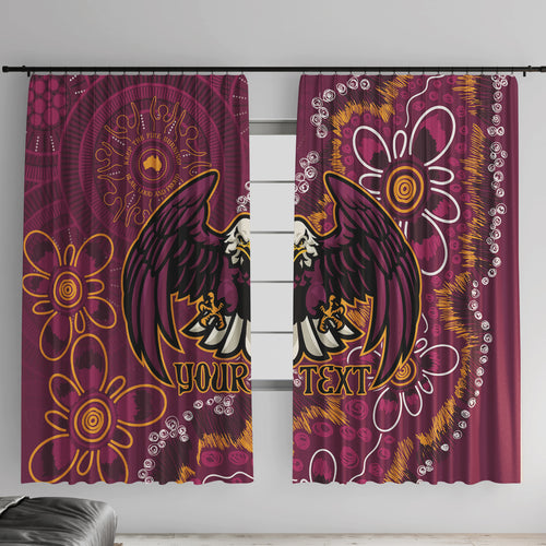 Personalised Sea Eagles NAIDOC Week 2024 Window Curtain Aboriginal Fire Burning Sparks