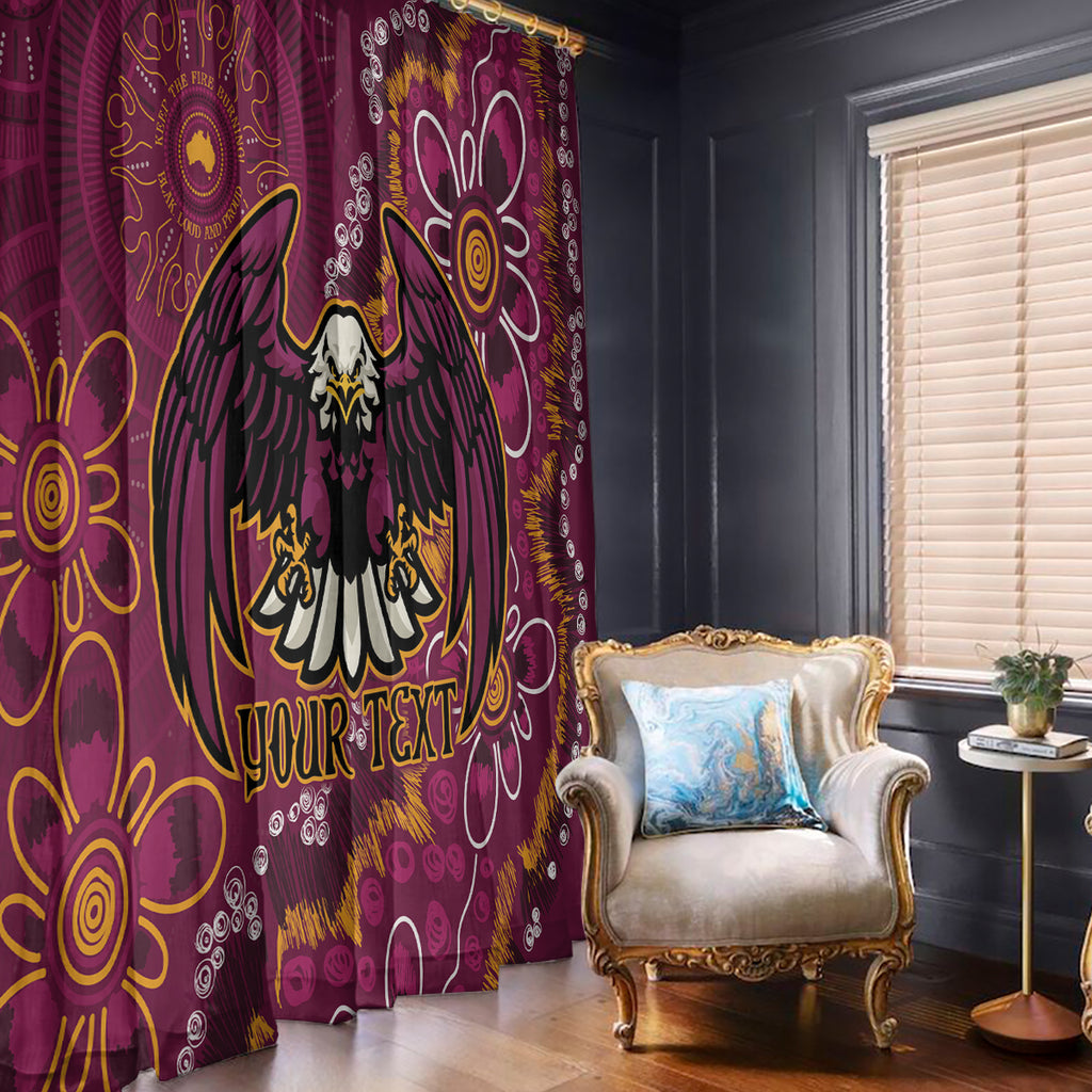 Personalised Sea Eagles NAIDOC Week 2024 Window Curtain Aboriginal Fire Burning Sparks