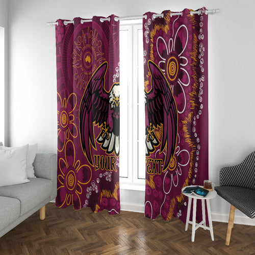 Personalised Sea Eagles NAIDOC Week 2024 Window Curtain Aboriginal Fire Burning Sparks