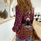 Personalised Sea Eagles NAIDOC Week 2024 Women Casual Shirt Aboriginal Fire Burning Sparks