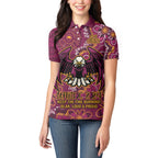 Personalised Sea Eagles NAIDOC Week 2024 Women Polo Shirt Aboriginal Fire Burning Sparks