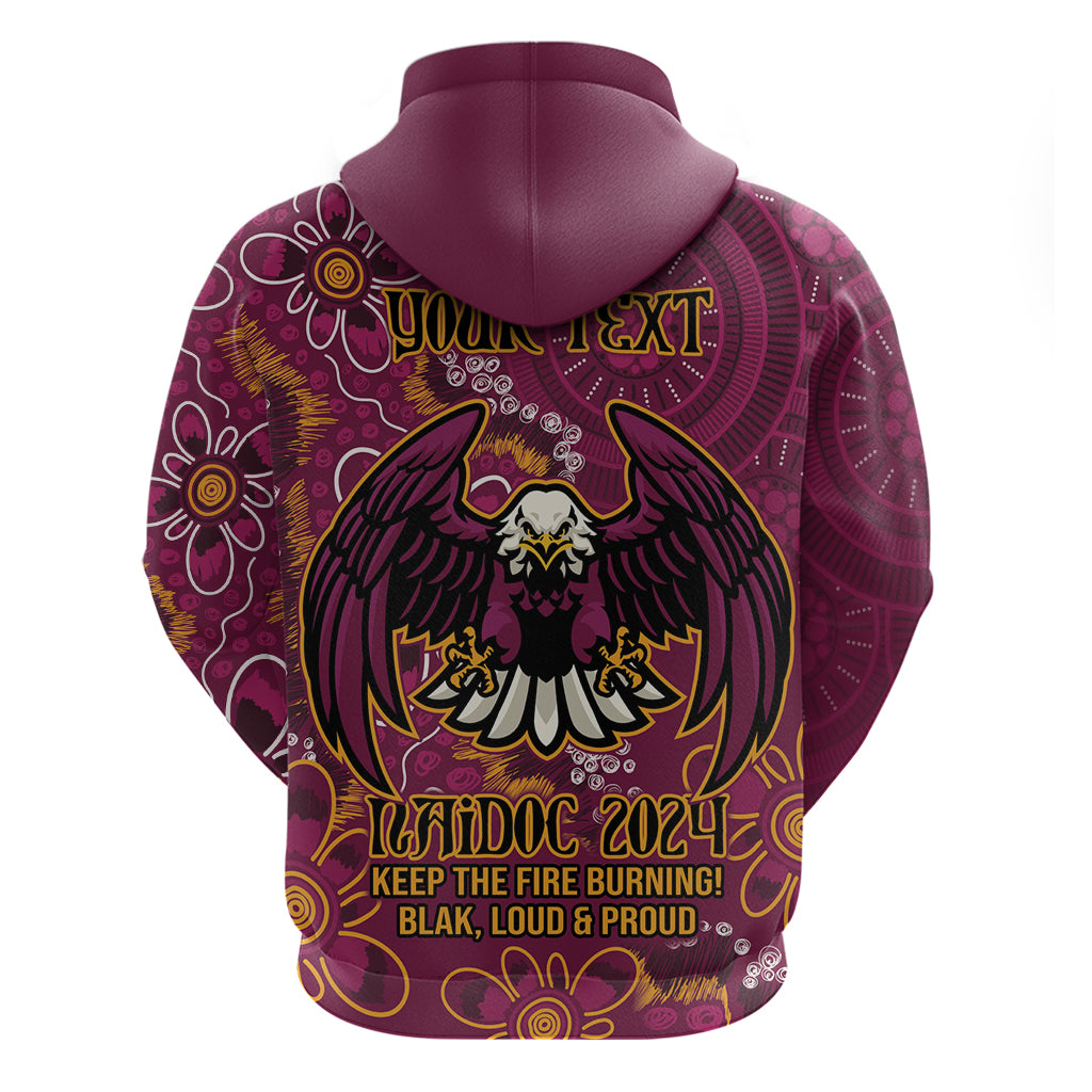 Personalised Sea Eagles NAIDOC Week 2024 Zip Hoodie Aboriginal Fire Burning Sparks