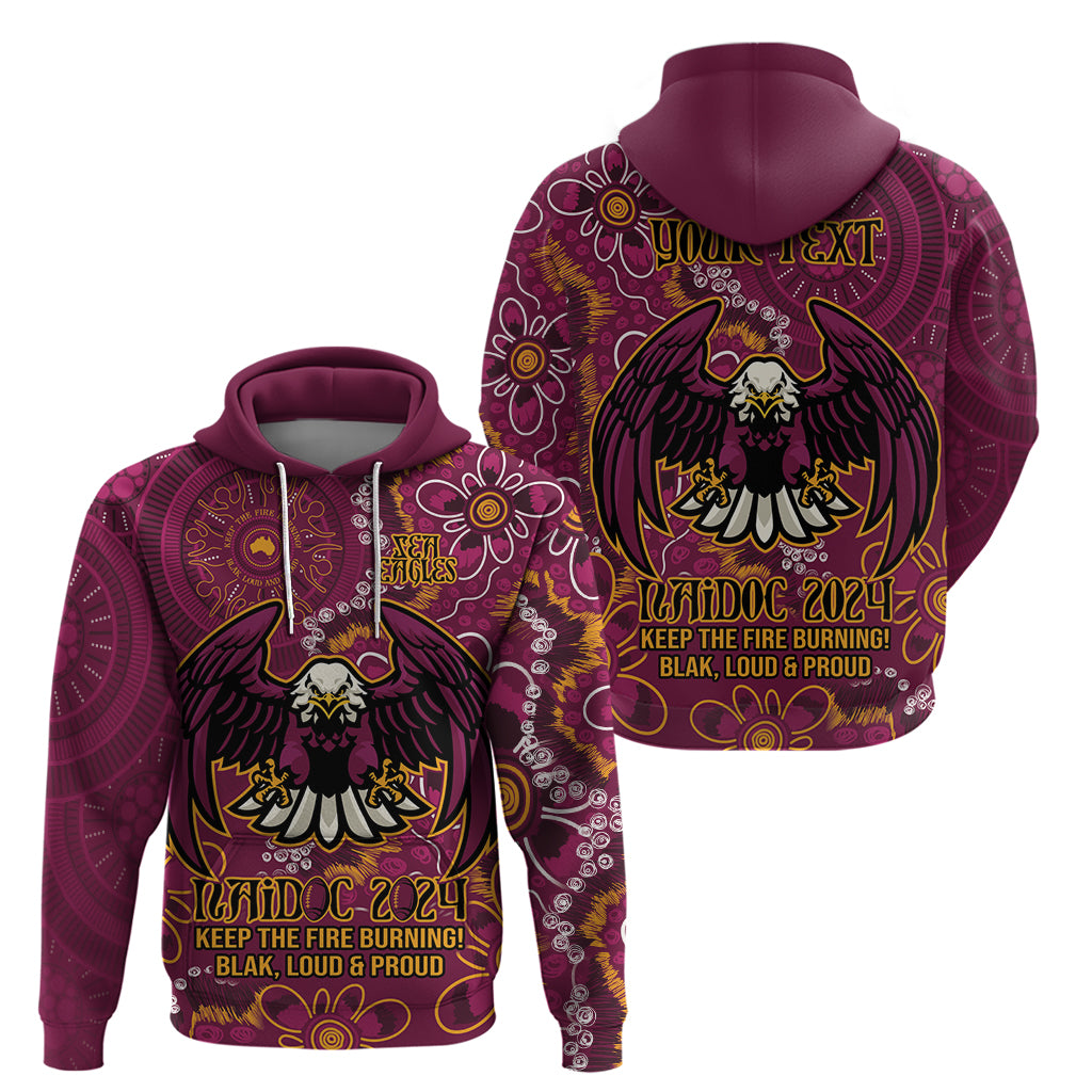 Personalised Sea Eagles NAIDOC Week 2024 Zip Hoodie Aboriginal Fire Burning Sparks