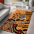Personalised Wests Tigers NAIDOC Week 2024 Area Rug Aboriginal Fire Burning Sparks