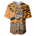 Personalised Wests Tigers NAIDOC Week 2024 Baseball Jersey Aboriginal Fire Burning Sparks