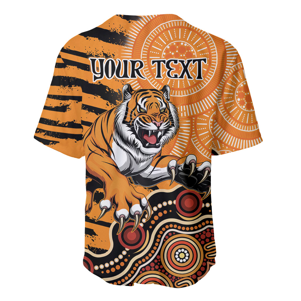 Personalised Wests Tigers NAIDOC Week 2024 Baseball Jersey Aboriginal Fire Burning Sparks