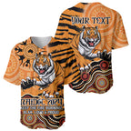 Personalised Wests Tigers NAIDOC Week 2024 Baseball Jersey Aboriginal Fire Burning Sparks