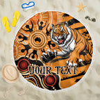 Personalised Wests Tigers NAIDOC Week 2024 Beach Blanket Aboriginal Fire Burning Sparks