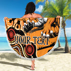 Personalised Wests Tigers NAIDOC Week 2024 Beach Blanket Aboriginal Fire Burning Sparks
