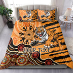 Personalised Wests Tigers NAIDOC Week 2024 Bedding Set Aboriginal Fire Burning Sparks