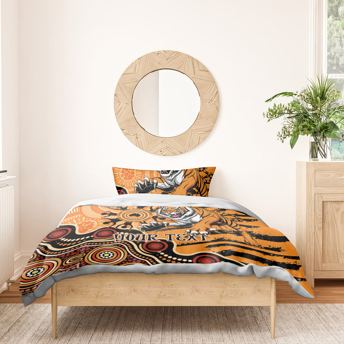 Personalised Wests Tigers NAIDOC Week 2024 Bedding Set Aboriginal Fire Burning Sparks