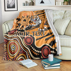 Personalised Wests Tigers NAIDOC Week 2024 Blanket Aboriginal Fire Burning Sparks