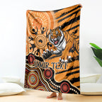 Personalised Wests Tigers NAIDOC Week 2024 Blanket Aboriginal Fire Burning Sparks