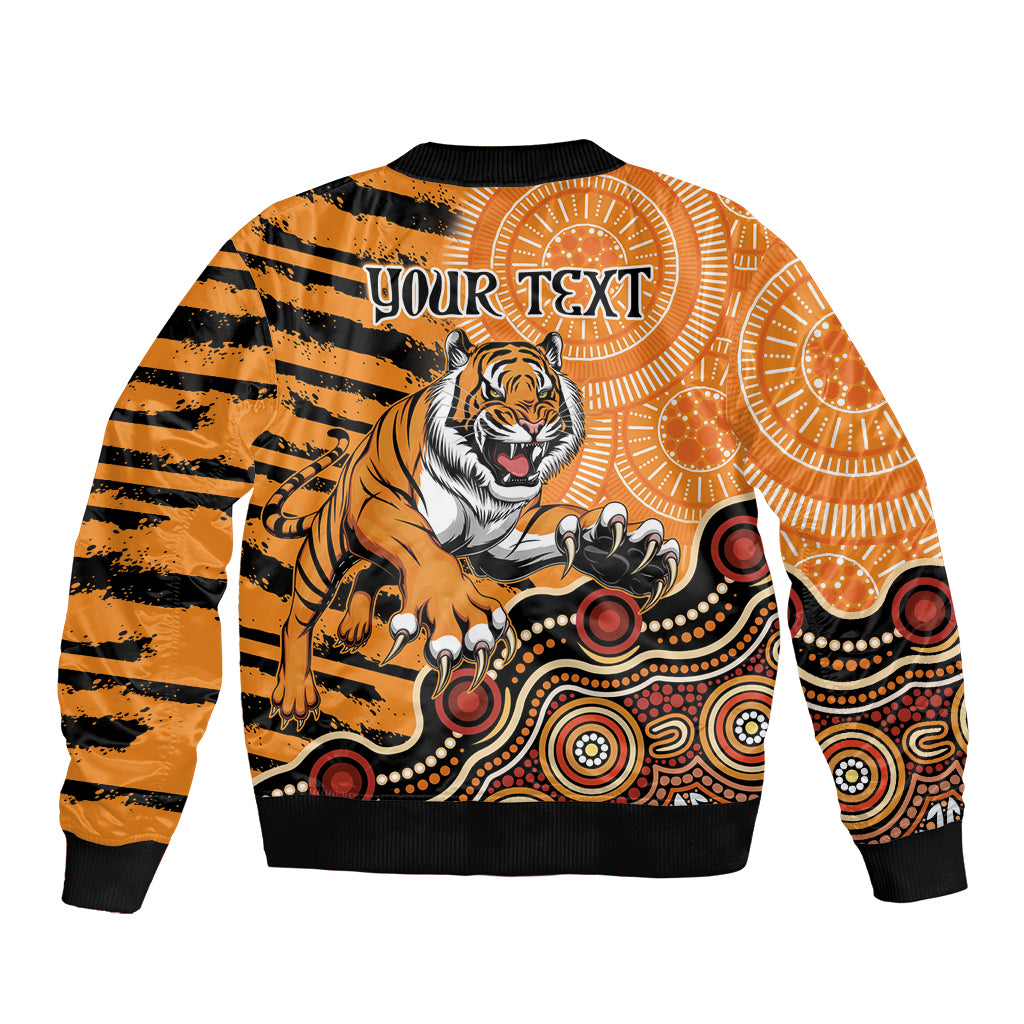 Personalised Wests Tigers NAIDOC Week 2024 Bomber Jacket Aboriginal Fire Burning Sparks