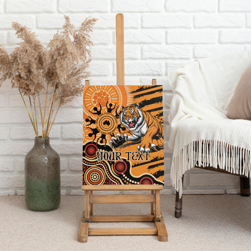 Personalised Wests Tigers NAIDOC Week 2024 Canvas Wall Art Aboriginal Fire Burning Sparks